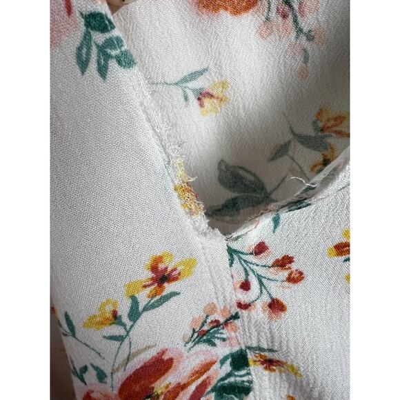 Torrid White Floral Blouse Tunic Drawstring Waist Soft Rayon Top Size 3X - Picture 4 of 8